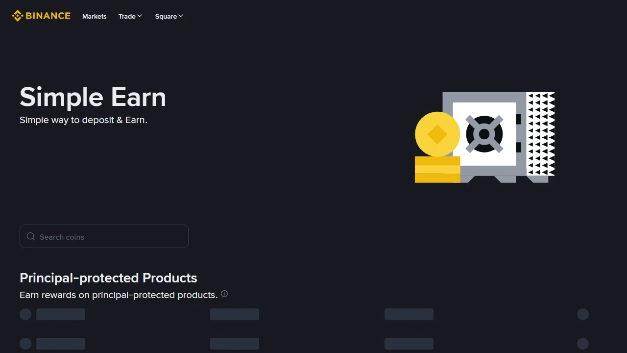Binance Simple Earn அதிகாரப்பூர்வ பக்கம்